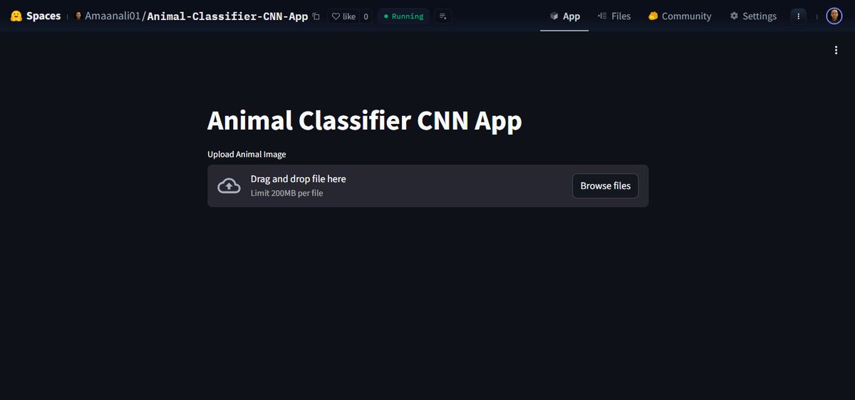Amaanali010's tweet image. 🚀 Project Completed: Animal Classifier CNN App (Deep Learning Project)
#DeepLearning #ComputerVision #TensorFlow #Keras #PythonProjects #AIProjects #MachineLearning #Streamlit #Kaggle #ArtificialIntelligence #ImageClassification #StudentProjects #PortfolioProject #OpenToWork