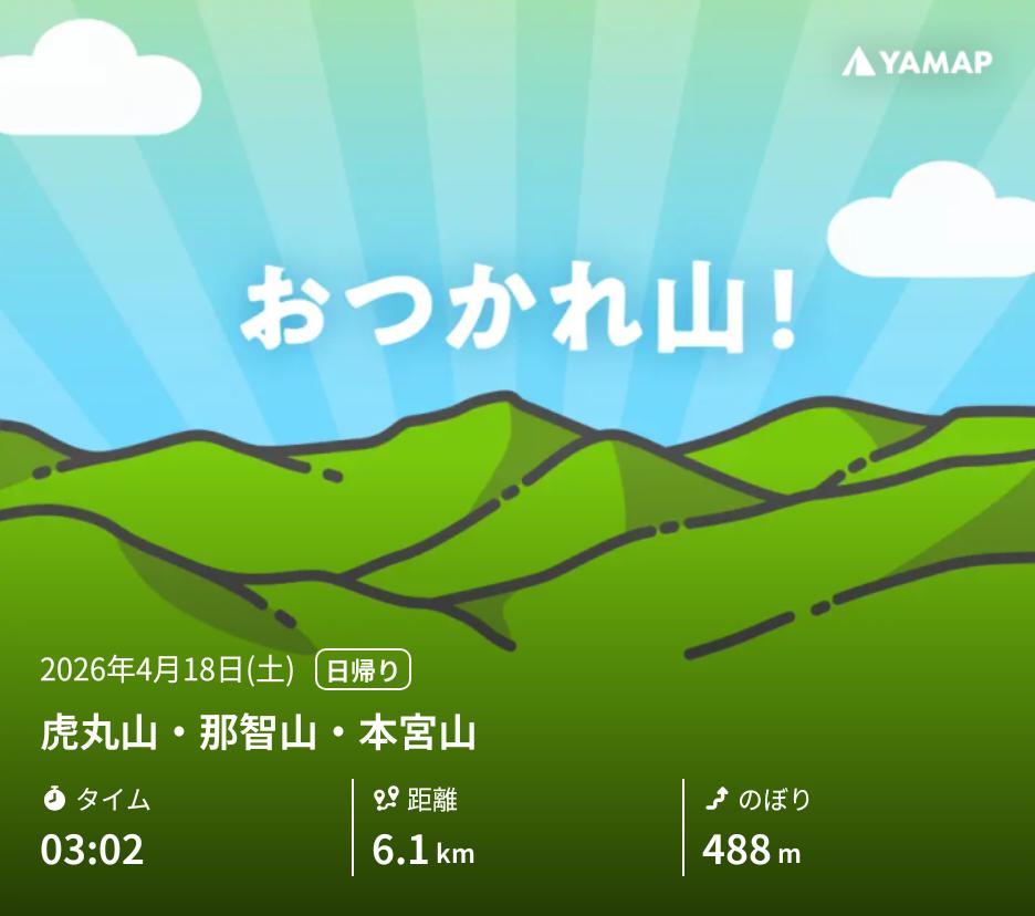 tomokoni3's tweet photo. 虎丸山・那智山・本宮山を山歩しました「おつかれ山！」 #YAMAP #無事下山 #山歩しよう https://t.co/ERUMCu0psp
