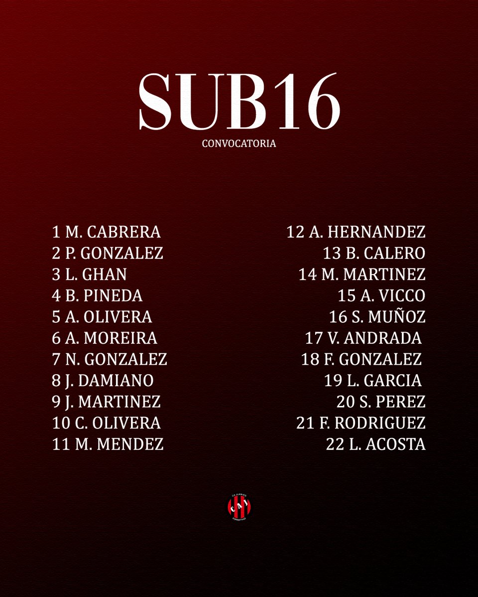 OficialCAJ's tweet photo. 🗒️ 𝐋𝐀 𝐁𝐀𝐍𝐃𝐀 𝐏𝐀𝐑𝐀 𝐄𝐋 𝐂𝐋𝐀́𝐒𝐈𝐂𝐎
Estos son los convocados de #FormativasCAJ para empezar la temporada 2026 del Consejo Único Juvenil. https://t.co/DQM1hg2ra9