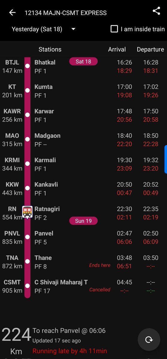 Dear <a href="/RailwaySeva/">RailwaySeva</a> officials, please ask to the <a href="/KonkanRailway/">Konkan Railway</a> For the past few months, they have been targeting trains coming from the north to our coastal Karnataka and delaying them by more or less 3 to 4 hours. This is an unforgivable crime. It is unfair to charge 40% extra