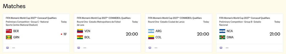 Karoshi247's tweet photo. These are today's matches for the FIFA Women's World Cup 2027™ Qualifiers. @FIFAWWC 

https://t.co/el7YwFW2Lh

Qualifiers for the Women's World Cup 2027 hosted in Brazil are happening right now!

Unfortunately, none of these games are available for trading on Kalshi.

I'll have to trade on other platforms, unfortunately!

Please, list the female games! Thank you.

@Kalshi
@mansourtarek_
@luanalopeslara
@KalshiResearch
@KalshiFB
@KalshiFC
@KalshiSports