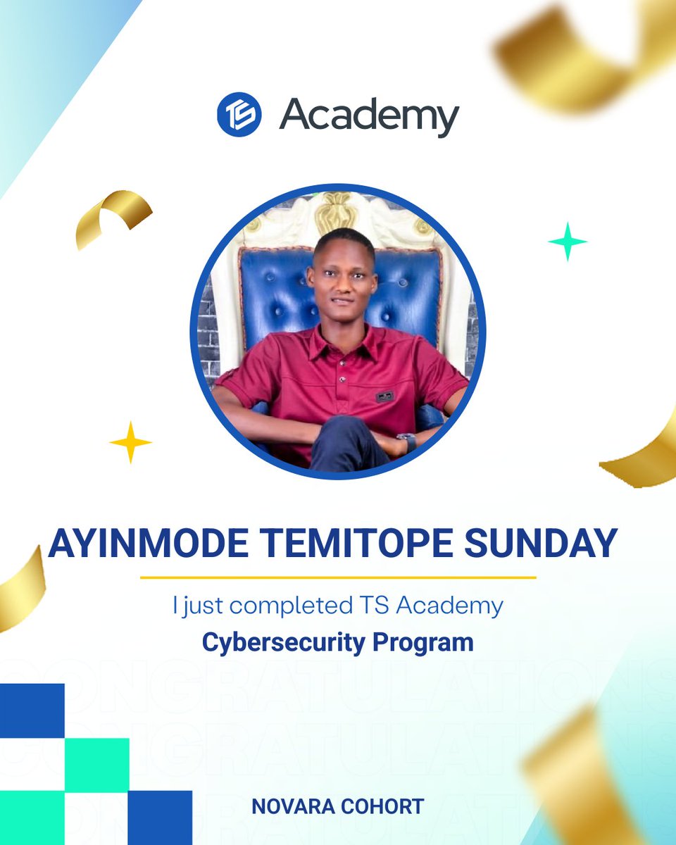 TopeInspires's tweet image. God did;

Congratulations to me for completing a milestone in Cybersecurity with @TechSphereAcad🎉

This experience has strengthen my skills and deepen my commitment to growth and continues learning🚀

Ready for real life projects and internships🤞🏾

#Cybersecurity #TSA #SOC #GRC