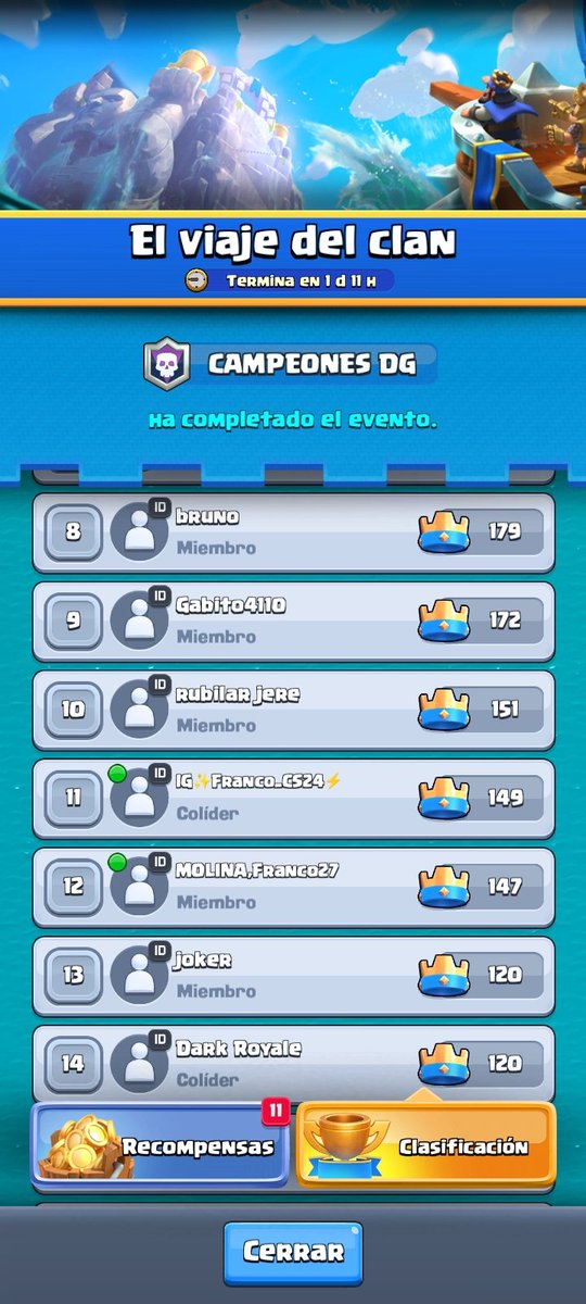 gamer_dark11's tweet image. Gracias por el apoyo en mi clan amigos se consiguió el EMOTE de la roca 😎 #clashroyale #laroca #therock #referencia #emote