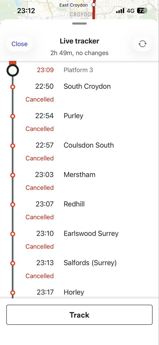 FitzG1978's tweet photo. @SouthernRailUK Was on the train from London bridge to Horsham, going to Purley. I’m now in Gatwick????  Please let me know how to get a refund on a paper ticket. https://t.co/Ito3xhcmjb