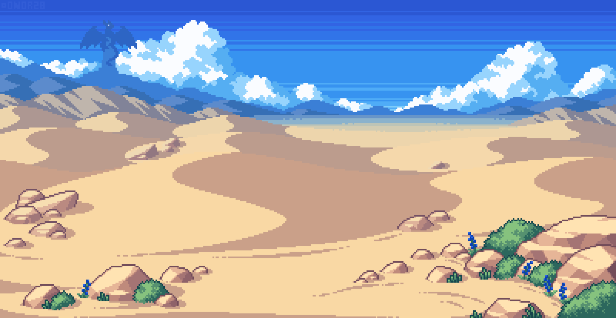Onor28's tweet image. Vast desert 🏜️

#pixelart #ドット絵