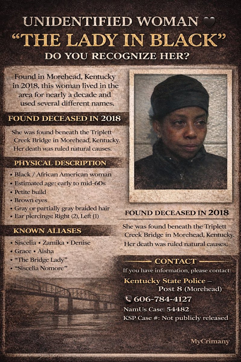 christieavon's tweet photo. Siscelia Nomore appeared in #MoreheadKY in 2009/2010. She was found deceased 12/2018. We still don’t know her real #name #usa #help #family #LexingtonKY #WestLibertyKy https://t.co/BCBp88LUzw