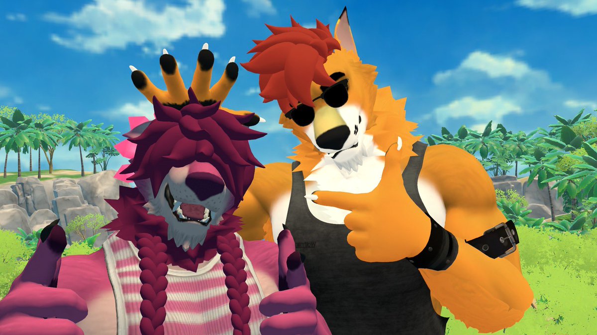 SamisTea800's tweet image. Hanging at an Oasis #bubblegum #candycorn #wolfman #vrchat #oasis