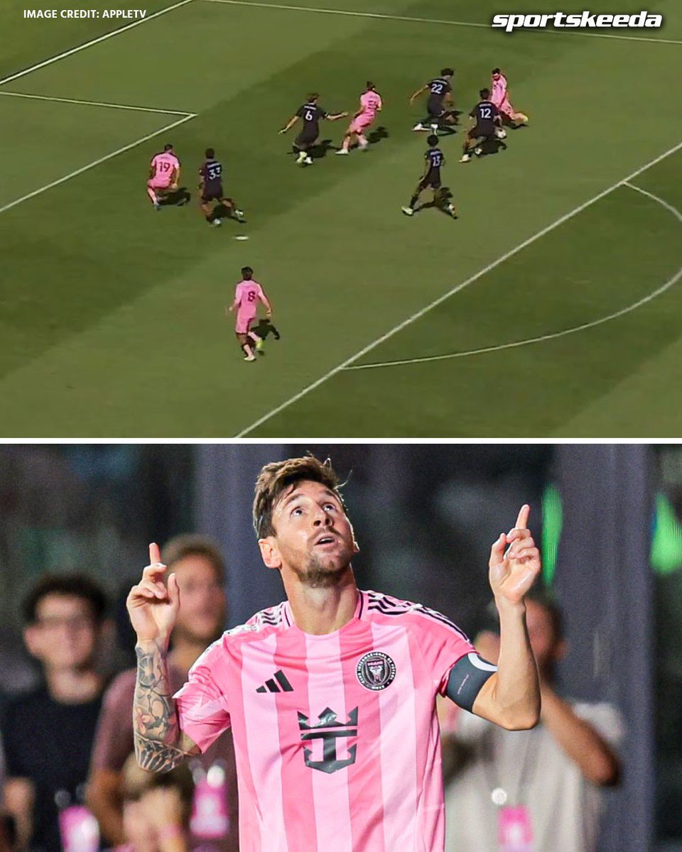 skworldfootball's tweet image. 𝗕𝗥𝗔𝗖𝗘 𝗙𝗢𝗥 𝗧𝗛𝗘 𝗚𝗢𝗔𝗧!! 🐐🔥

Lionel Messi with a world-class finish to put Inter Miami in the lead and bag a brilliant brace. 🎯🤩

Colorado Rapids 2-3 Inter Miami (79’)

#InterMiami #LionelMessi #MLS