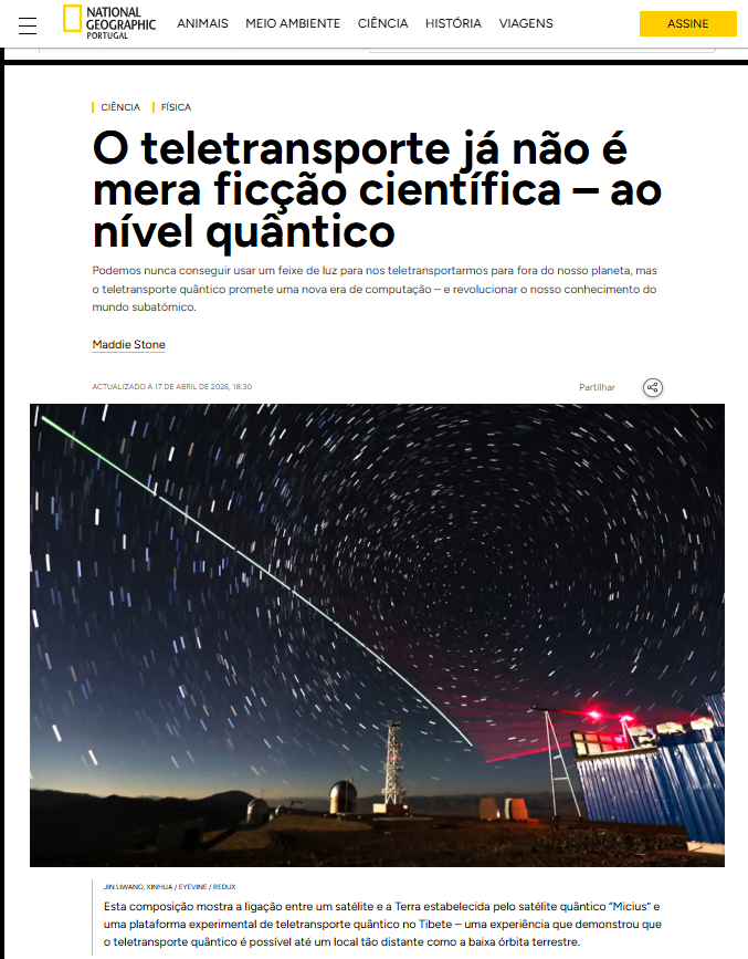 75Alcaide's tweet image. ⚛️"O teletransporte já não é mera ficção científica – ao nível quântico." 

🇵🇹📡E SE VOS DISSER QUE ONTEM EM #PORTUGAL dizem que TB REALIZARAM ESTE TESTE?➿🛜

#LivingLab #6G #Quantum 

Follow the🧵.

🔗nationalgeographic.pt/ciencia/teletr…