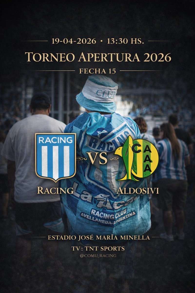 ¡HOY JUEGA #RACING! 🩵🤍

¡VAMO' ACADÉ! 👊

 #LaComuDeRacing