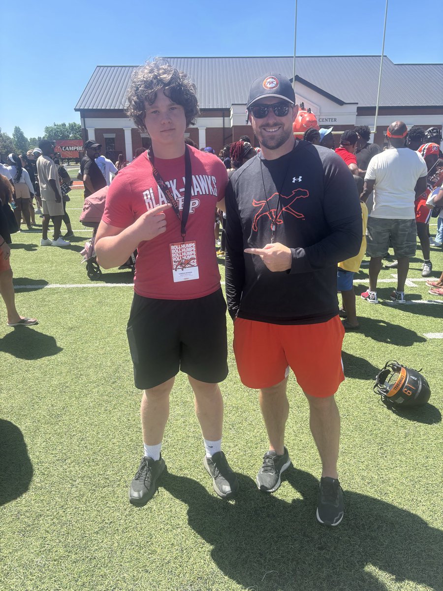 CamBroberg_42's tweet photo. I enjoyed visiting @GoCamelsFB today for their spring game! Excited to be back in the summer for camp! @Coach_BHarris  @CoachButch_CU @CoachKMcFarland @mfarrellsports @CoachDHaze https://t.co/qAL6LJphah