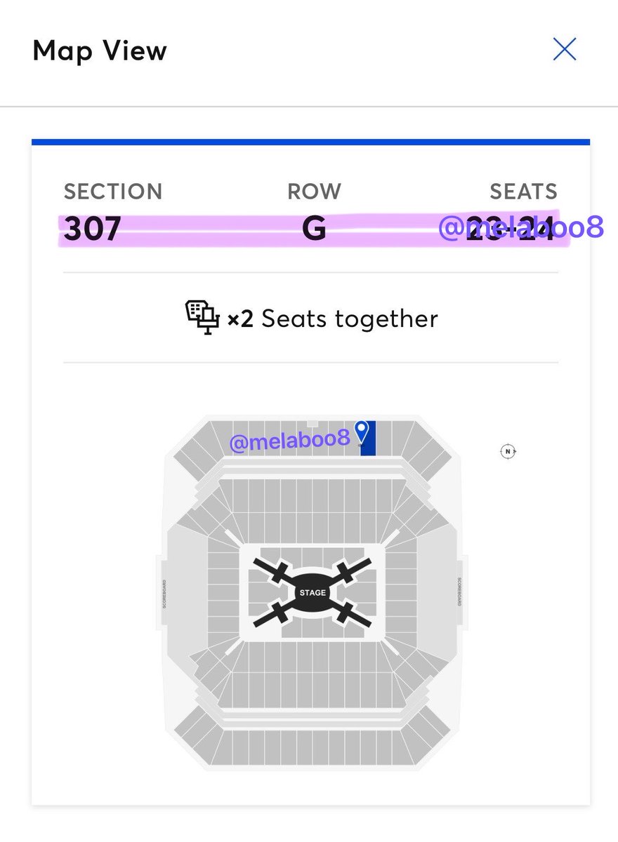 melaboo8's tweet photo. Hey army! I’m selling x2 tickets for BTS’s ARIRANG tour! Please take these off my hands so others may enjoy 💜

📍Tampa, FL 
Sunday April 26th, 2026
$185.55 USD each (OG price)
Section 307, Row G, Seats 23-24

Please DM if interested or want further details :)

#btstampa #bts https://t.co/jkU13D7IOZ