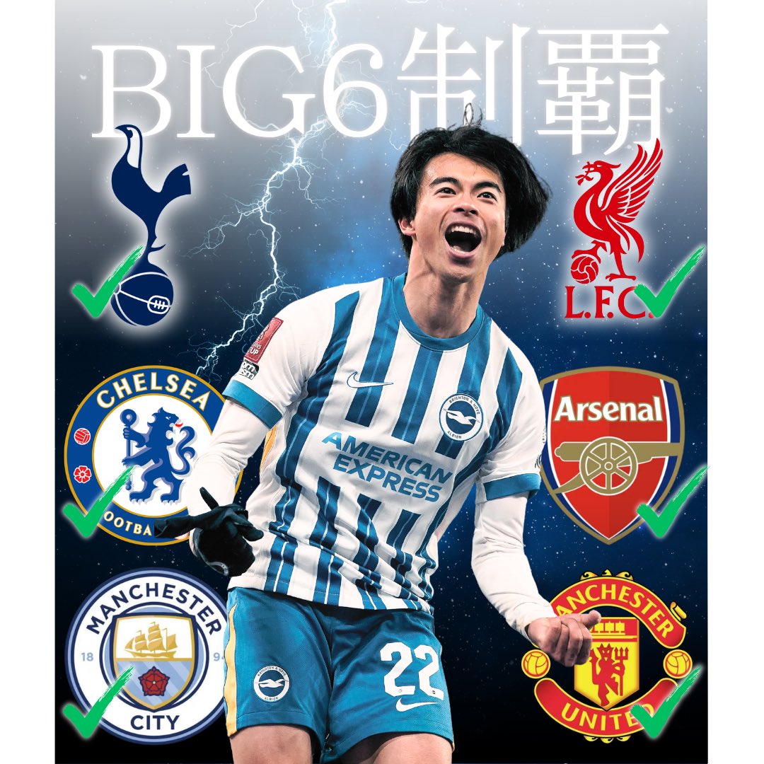 samurai_sbcom's tweet image. MITOMA is SAIKYO!!!🔥🔥🔥⚡️🇯🇵

BIG6全てに得点を決めたプレミアリーグを代表する右ウィンガー！！

スパーズ戦もえぐいボレー弾決めてました。ゴール前で冷静すぎ🥶

#三笘薫 #tottenham #premierleague 
#ブライトン