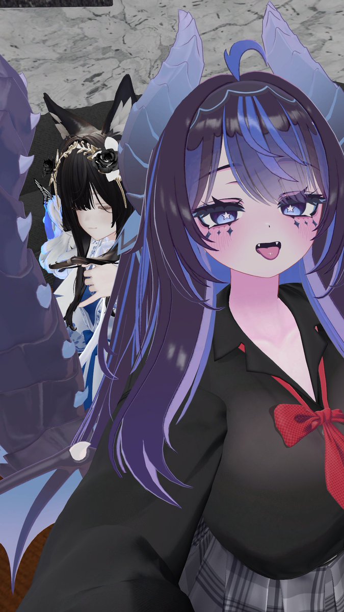 尻尾いじられとる