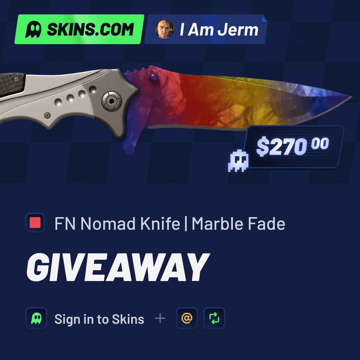 Peer to Peer trading is now live on skins dot com so we are doing a giveaway together to celebrate! 🫡

To enter, simply:
✅ Follow <a href="/skinscom/">Skins.com</a> + <a href="/I_am_jerm/">IAMJERM - Buying CS2 Skins</a> 
✅ Like &amp; Repost this tweet
✅ Reply with a picture of your Skins dot com profile 

One winner will be credited in a week.