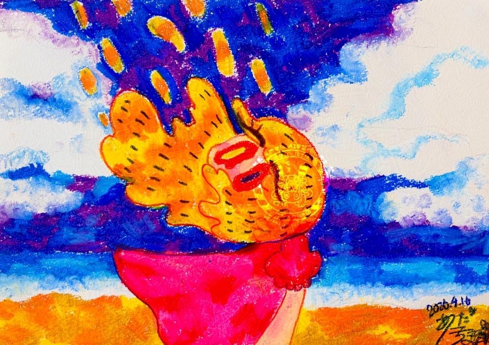 nichi_21's tweet image. 《風》
2026.04.16
 A4 210×297mm
紙にクレパス、クレヨン

#drawing #クレパス #クレヨン#illustration #crayons