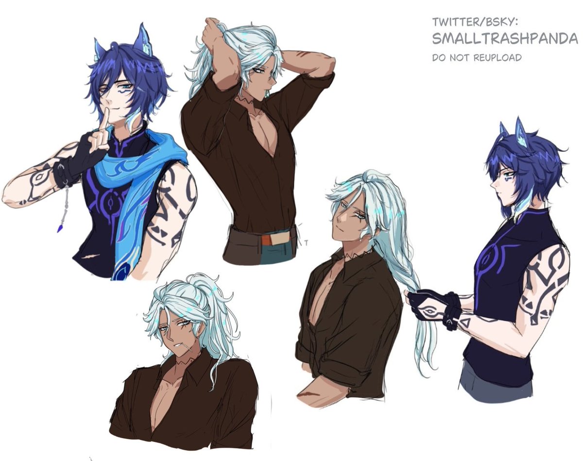 SmallTrashPanda's tweet image. long-haired #ifa + short-haired #ororon 

reuploading some old #ifaron doodles so the algo doesn't kll me while I work on new stuff 😭🙏
