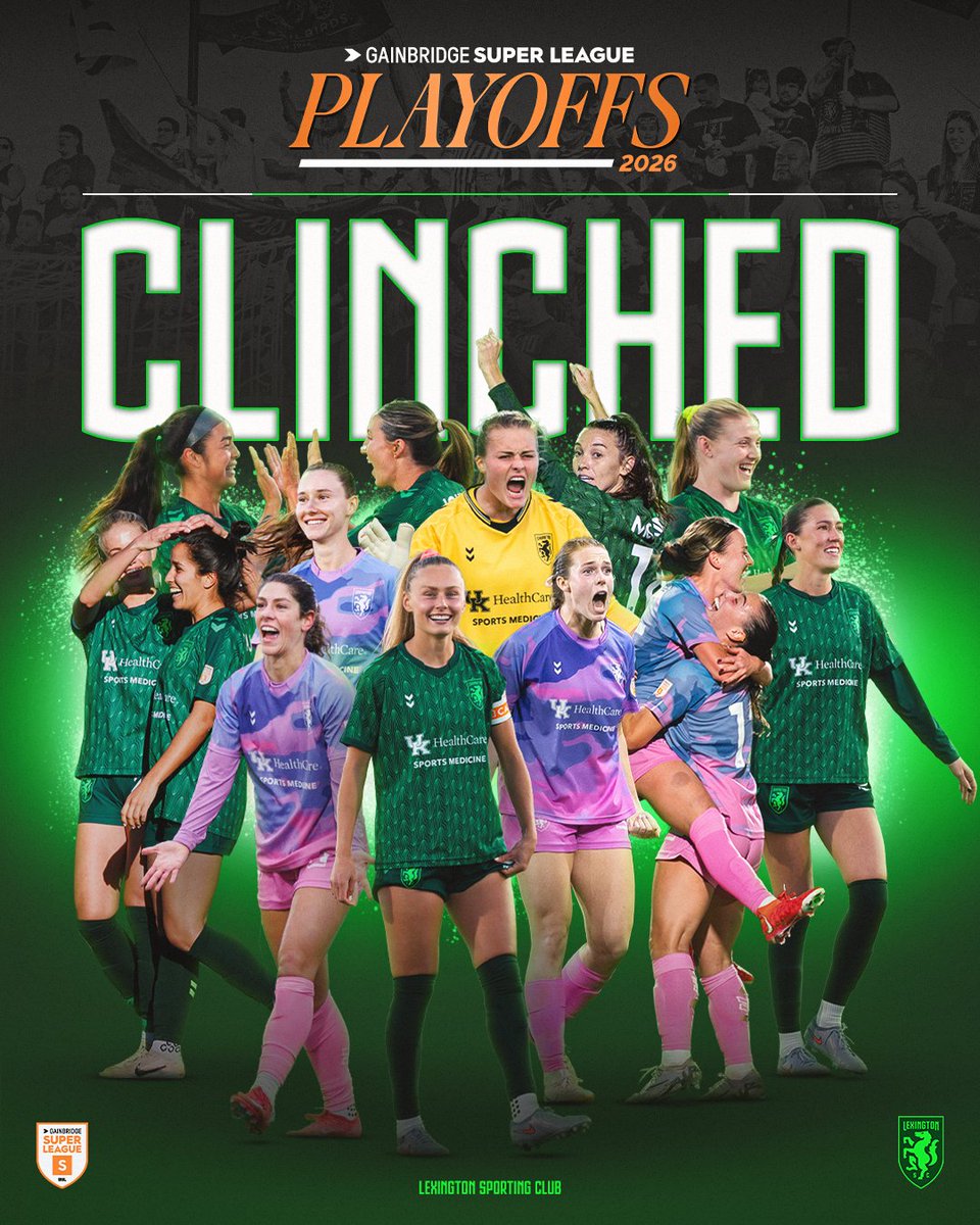 LEXSCwomen's tweet photo. WE ARE GOING TO THE 2026 @GainbridgeSL PLAYOFFS!!!!!

#LexGo | #PoweredByHER https://t.co/XBzH8iMqEa