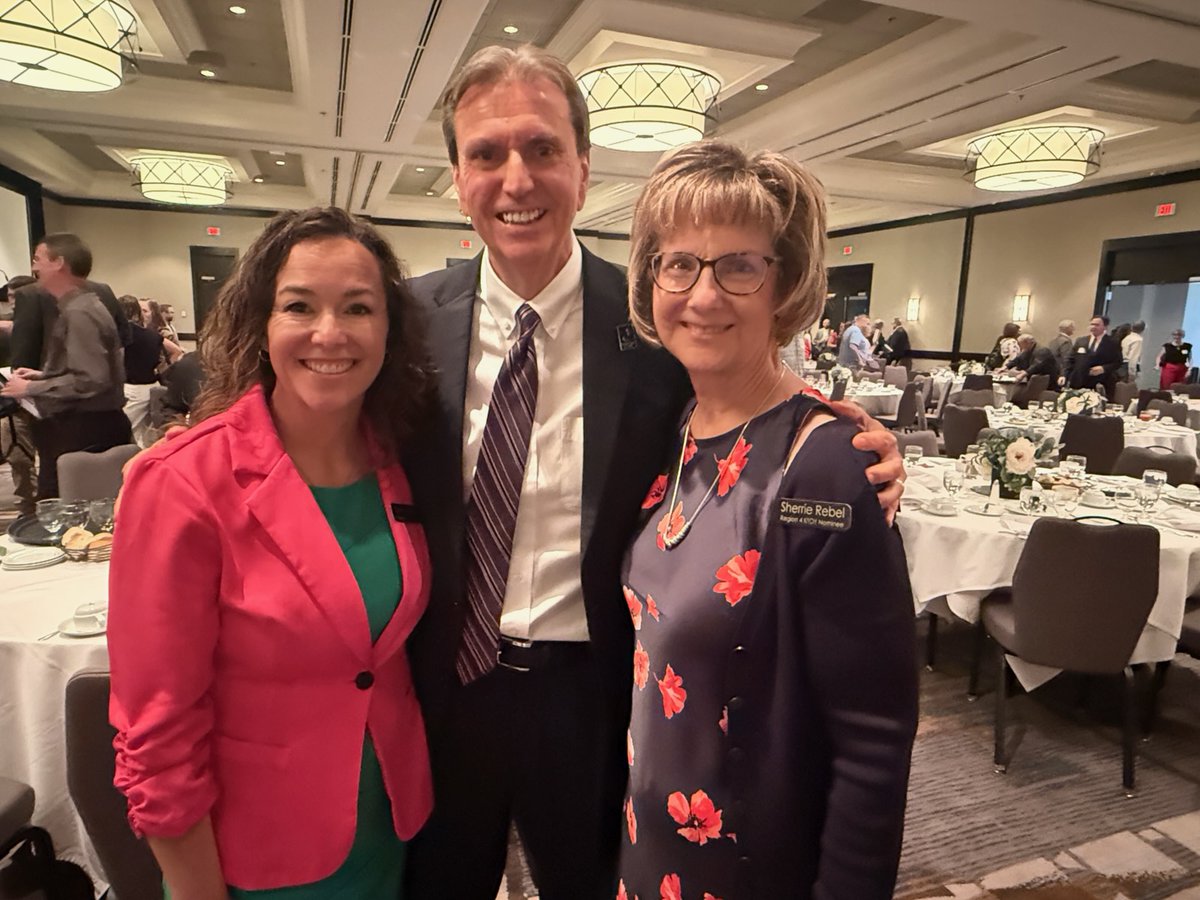 Eve Terrell, 3rd Grade Teacher @TWDTigers &amp; Sherrie Rebel, Reading Teacher <a href="/DNMSFalcons/">Derby North Middle</a>, were honored today as Region 4 nominees for the Kansas Teacher of the Year program. It was a great opportunity to celebrate their dedication &amp; the impact they have in our schools. #DerbyProud