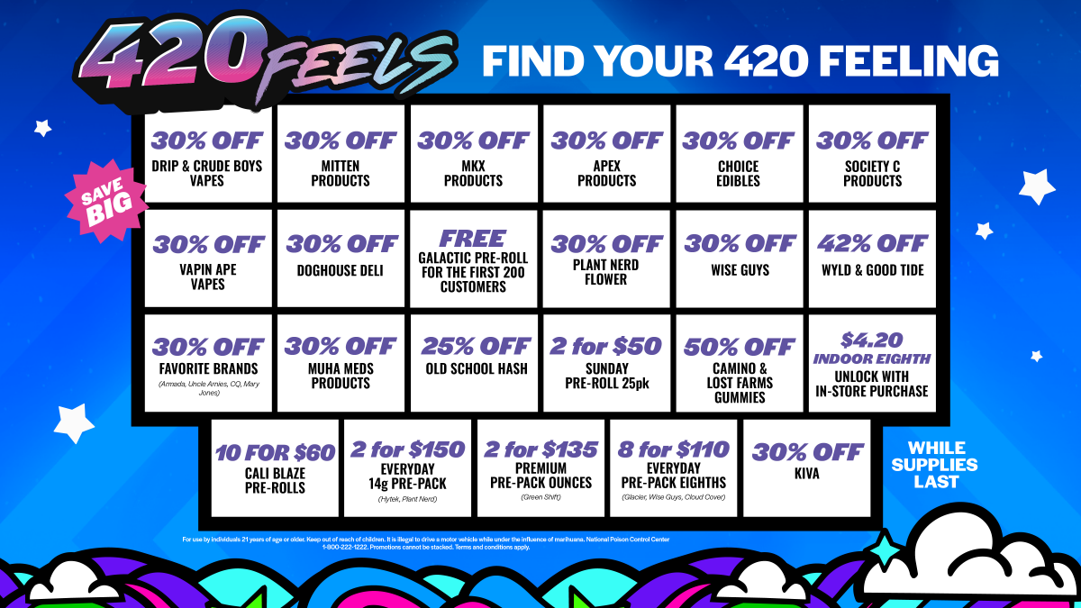 highprofileusa's tweet image. The 420 Feels are great at Buchanan, Luna Pier, and Ironwood in #Michigan 🔥 Stop in on Monday and get some dank deals on all your weed needs

🛒: bit.ly/4pvLBuK

#FourTwenty #Weed #CannabisCulture #Deals