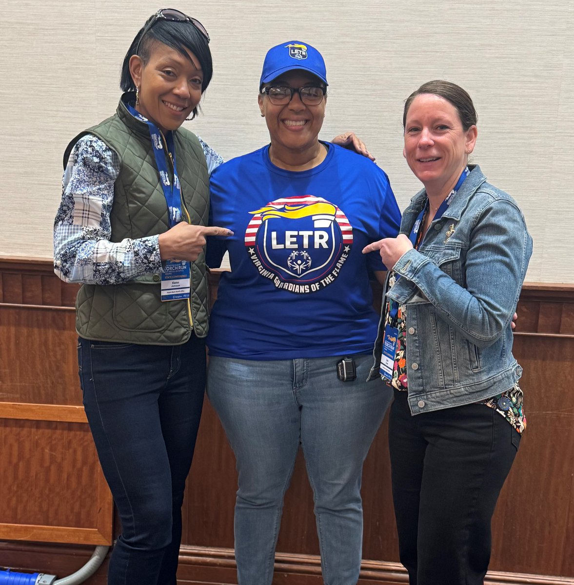 VBSO's tweet image. 🔥 It’s Torch Run time!

Shoutout to the incredible athletes who led the panel at the 2026 LETR for Special Olympics Virginia Conference. 👏

Proud of our VBSO team—Capt. L. Thompson, Capt. K. Johnson &amp;amp; Lt. L. Clark—for supporting this mission. 💙

#LETRforSO #InclusionMatters