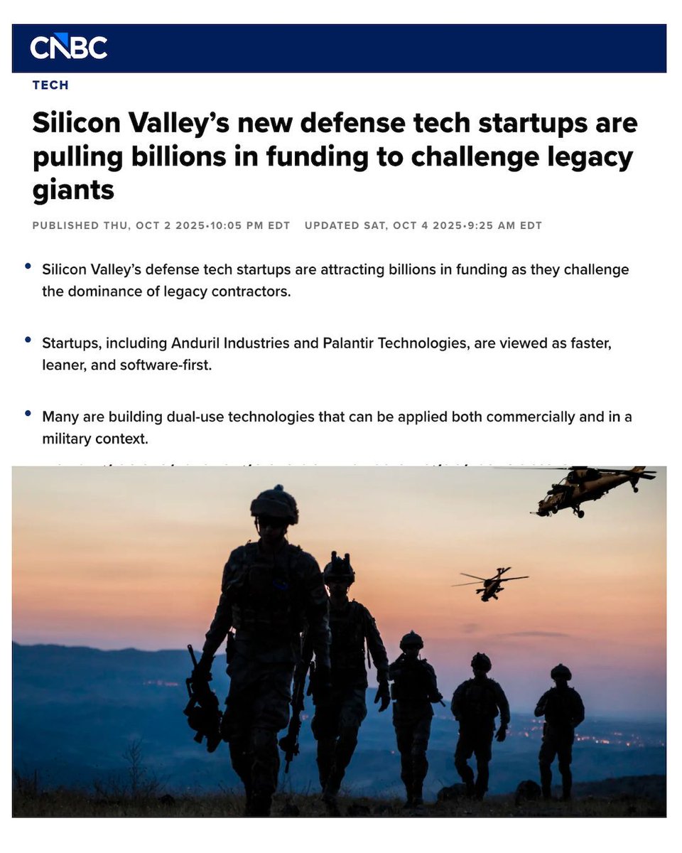 cagreens1's tweet image. Silicon Valley Tech giants have been pumped full of war budget for decades, they are salivating over endless wars so they can keep raking in blood profits.
They keep betting on war and war keeps making them richer and greedier!
#EndAllWars
#WagePeace
#GoGreen