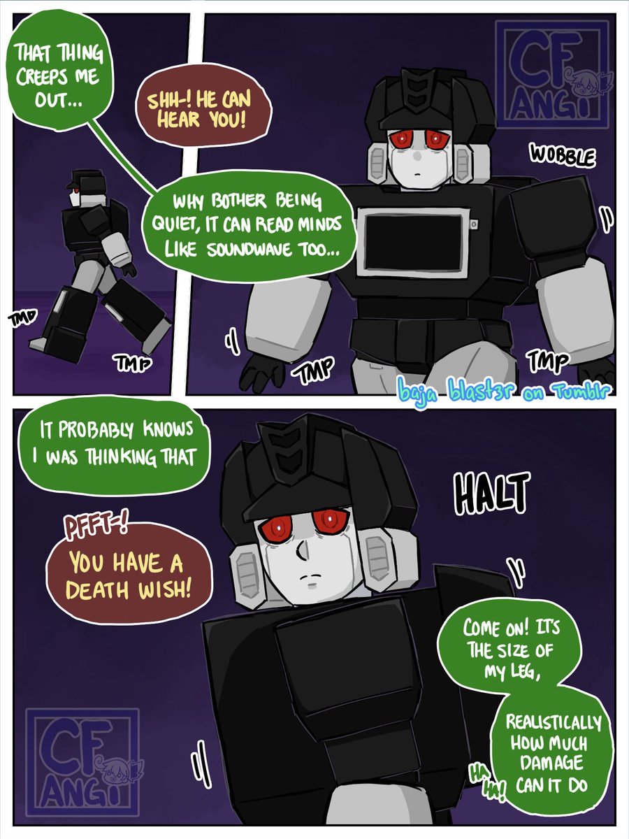 cfangi_art's tweet image. Don’t let him out of your sight (4/6)

#Transformers #maccadam #wavewave #soundblaster