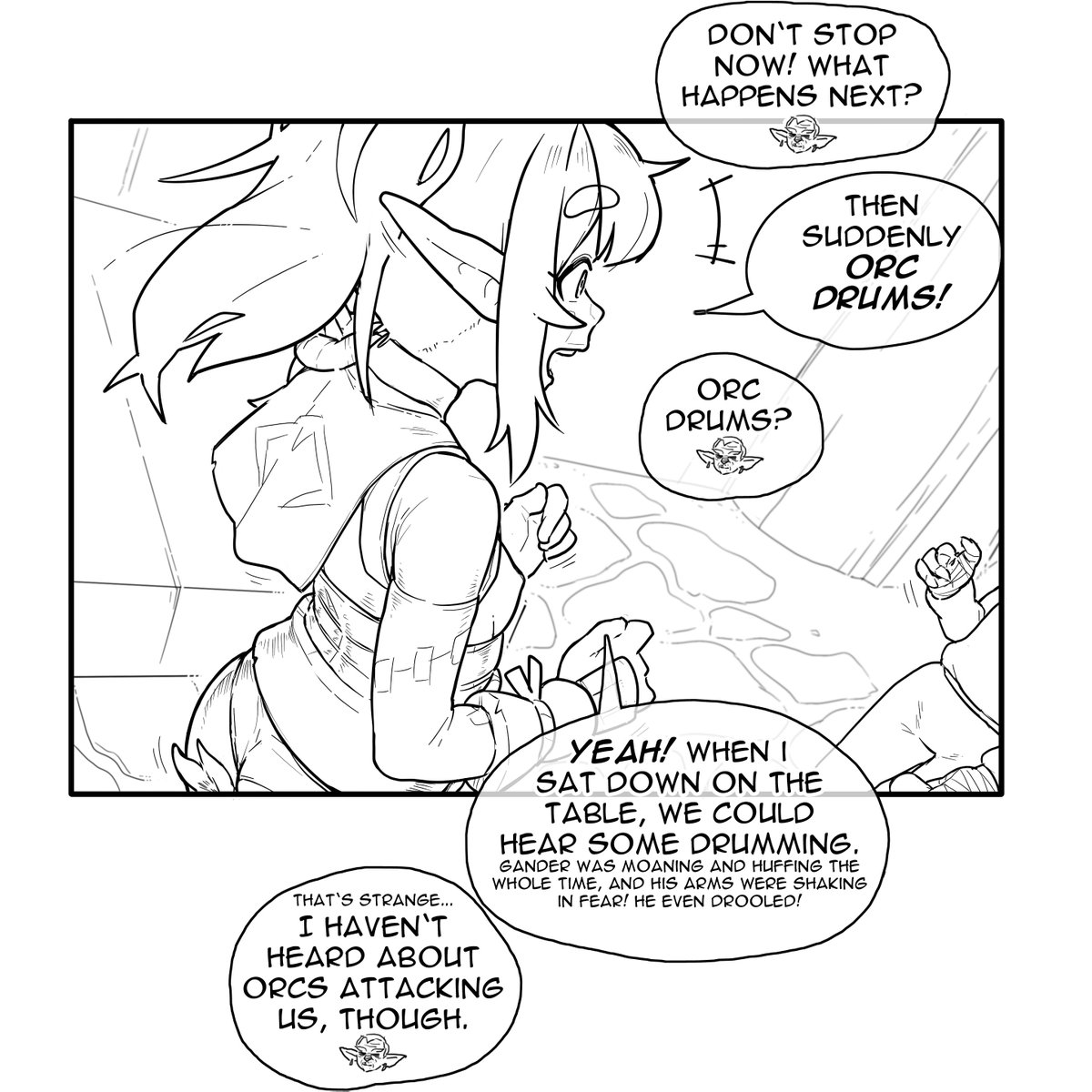 Gobu00050644's tweet image. Gobu Defenders 0725-0726
Gobu happily reporting back to grandma about what happened on her little adventure.

Enjoy!
Manga on my discord / pixiv #drawing #comedy #fantasy #goblins #indie #elfgirl