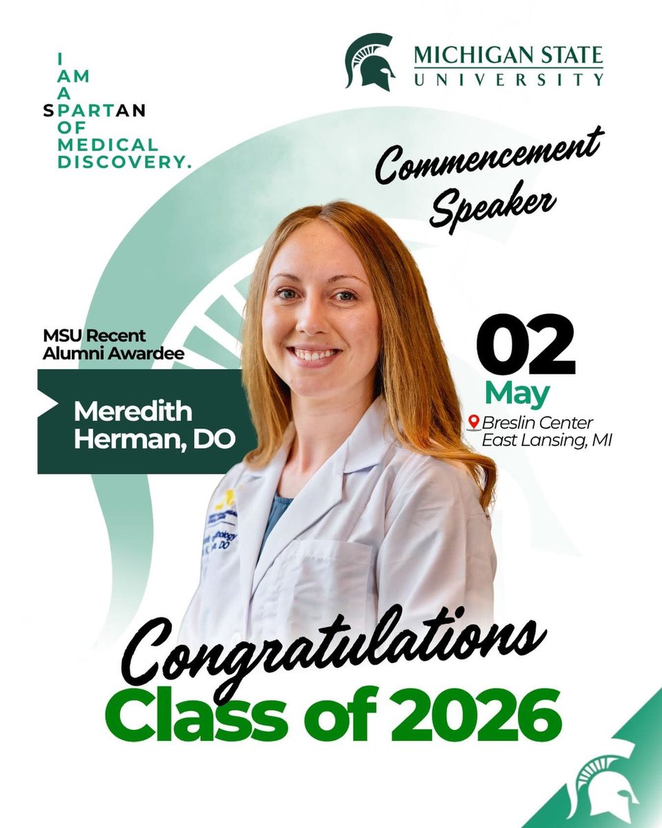 MeredithKHerman's tweet image. Absolutely thrilled to share this exciting announcement 📣 is this mic on…

It’s time to dust off my graduation regalia and celebrate the science graduates 🎓 
nothing beats the music of Pomp and Circumstance🎶
Time to write my speech!
#GoGreen @MSUnews @MSUNatSci 
#PathX