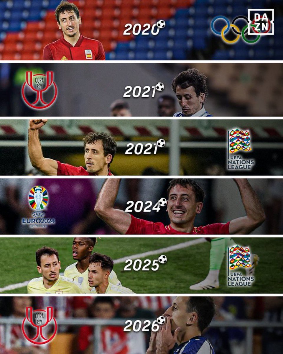 ActuFoot_'s tweet image. 😭😱 𝗢𝗬𝗔𝗥𝗭𝗔𝗕𝗔𝗟 🇪🇸 𝗔 𝗝𝗢𝗨𝗘́ 𝟲 𝗙𝗜𝗡𝗔𝗟𝗘𝗦 𝗘𝗧 𝗔 𝗠𝗔𝗥𝗤𝗨𝗘́ 𝗗𝗔𝗡𝗦 𝗟𝗘𝗦 𝟲.

JO 2020 : 𝗕𝗨𝗧 ⚽️
Copa Del Rey 2021 : 𝗕𝗨𝗧 ⚽️
Ligue des Nations 2021 : 𝗕𝗨𝗧 ⚽️
EURO 2024 : 𝗕𝗨𝗧 ⚽️
Ligue des Nations 2025 : 𝗕𝗨𝗧 ⚽️
Copa Del Rey 2026 : 𝗕𝗨𝗧 ⚽️

📸