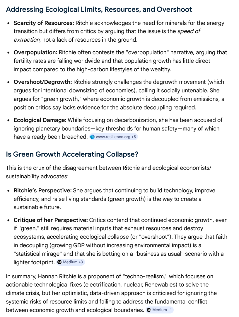 treebeing's tweet image. Is scientist @_HannahRitchie take on #climatechange too simplistic? A proponent of "techno-realism," Ritchie ignores #overshoot #overpopulation #ecology. Should we be encouraging a #greengrowth sans #ecologicallimits? Is this sustainable or may accelerate collapse? @TorontoStar