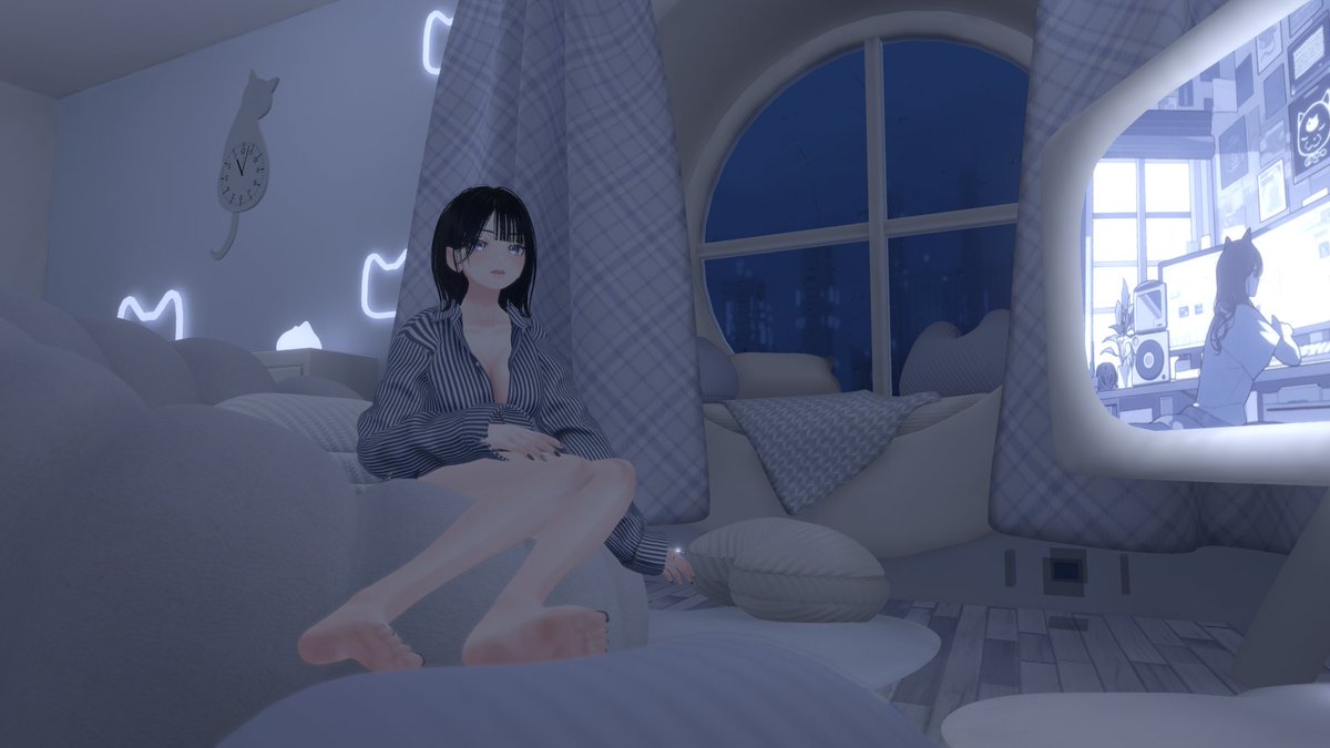 ariumeiko's tweet photo. リラックスタイム
地味に歩行モーションを変えました
#VRChat #LUMINA3D #milkyHack https://t.co/M43xqjdYXr