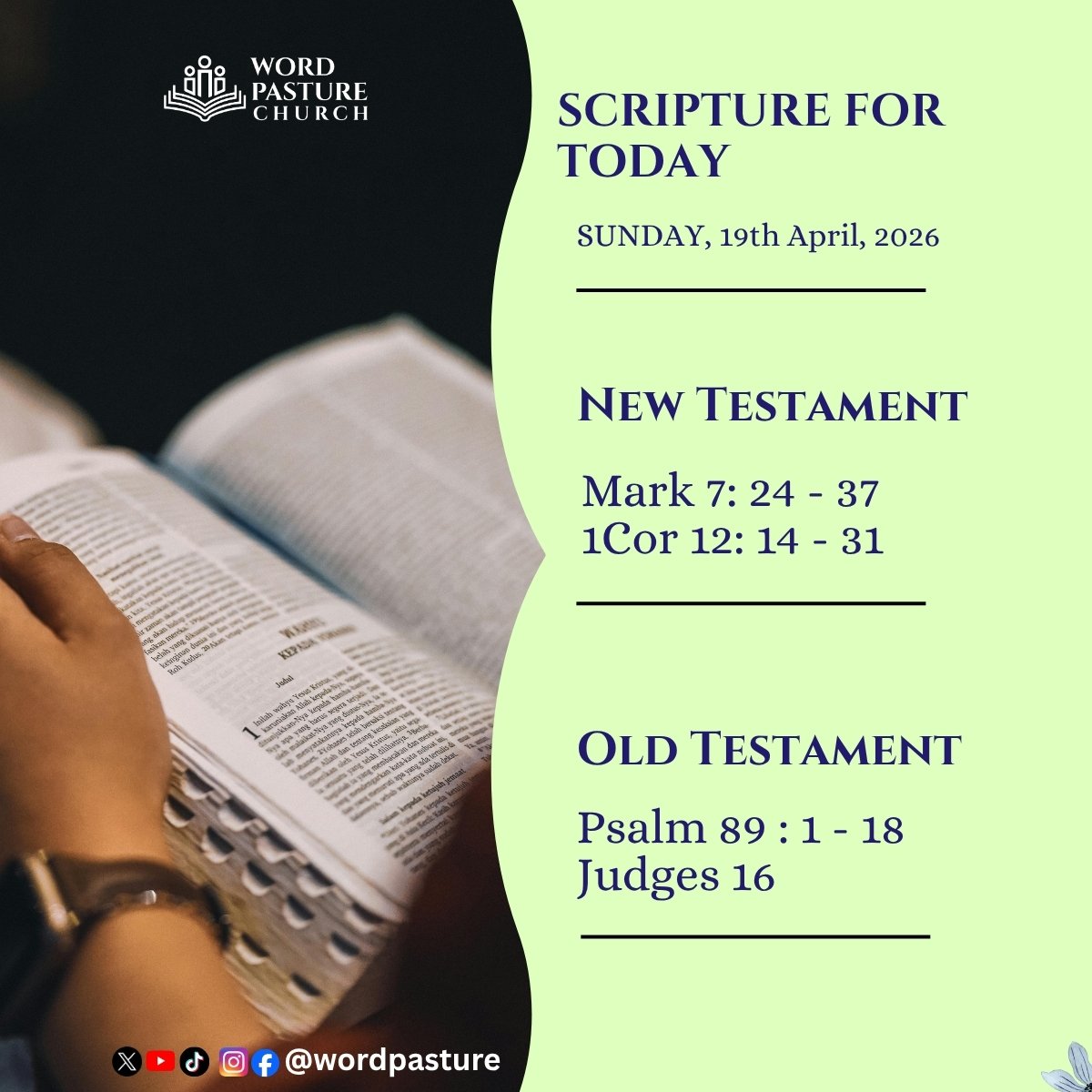 Wordpasture's tweet image. Read with expectation. God still speaks. 💫

#biblereading #sunday