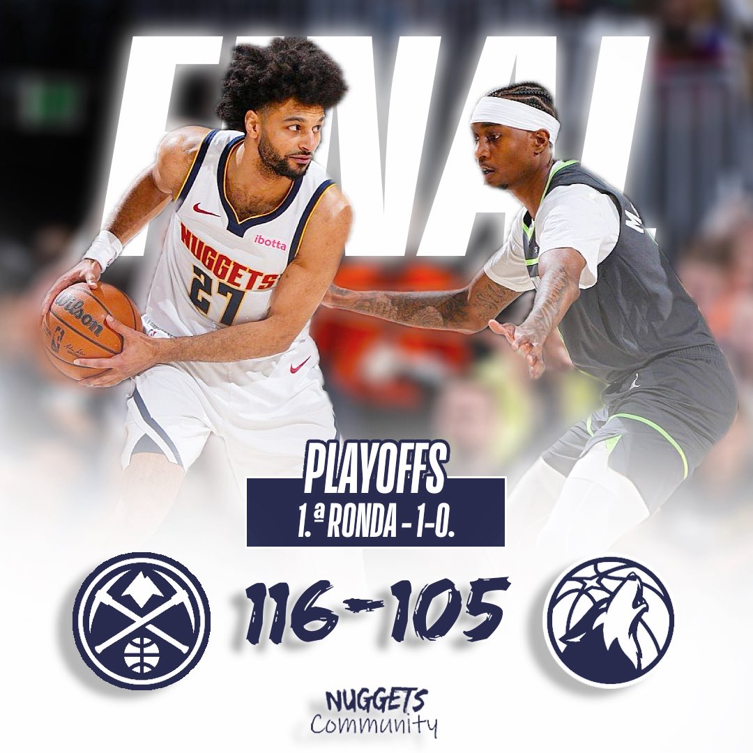 ¡LOS NUGGETS SE LLEVAN EL GAME 1 Y PONEN EL 1-0 ANTE MINNESOTA! ⚒️🔥

Si hubiera tenido que diseñar una victoria antes del partido probablemente no hubiera sido tan buena como esta. Inicio muy lento y flojo, Jamal y Jokic mal en el 1Q, 10 puntos abajo y después los suplentes te