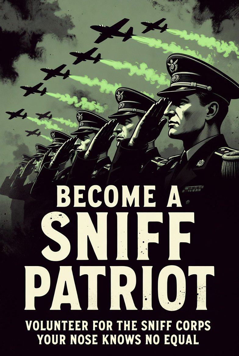 snifftoken's tweet photo. Do your duty. 

Great smells await you.

Become a $SNIFF patriot today. https://t.co/z73p3zQrAU