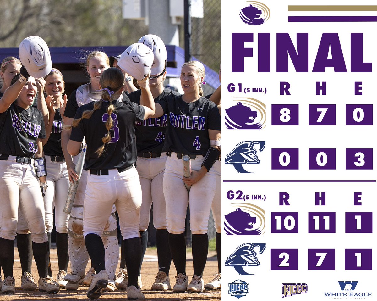 ButlerGrizzlies's tweet photo. Sophomore day sweep and perfect game from @addisonchapman_ ‼️

Chapman throws a perfect game: 0️⃣ hits, 0️⃣ runs, 0️⃣ walks, and 4️⃣ strikeouts as @BUCOSoftball sweeps Colby on sophomore day!

#roargrizz🐻 https://t.co/SbfmU5fm6T