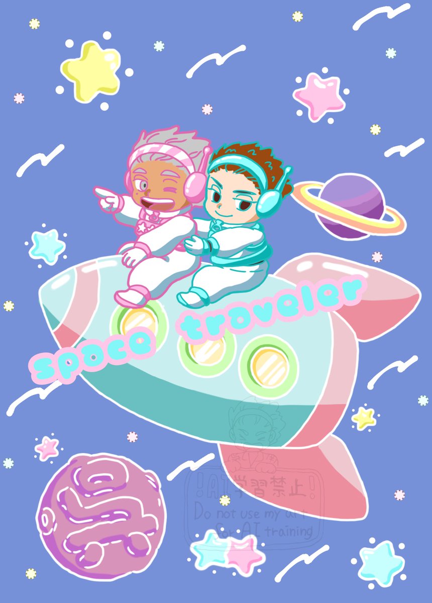 🩵🩷🩵🩷
宇宙旅行🚀描きたくてウズウズしてた〜
🩵🩷🩵🩷
#弱ペダ
#里針