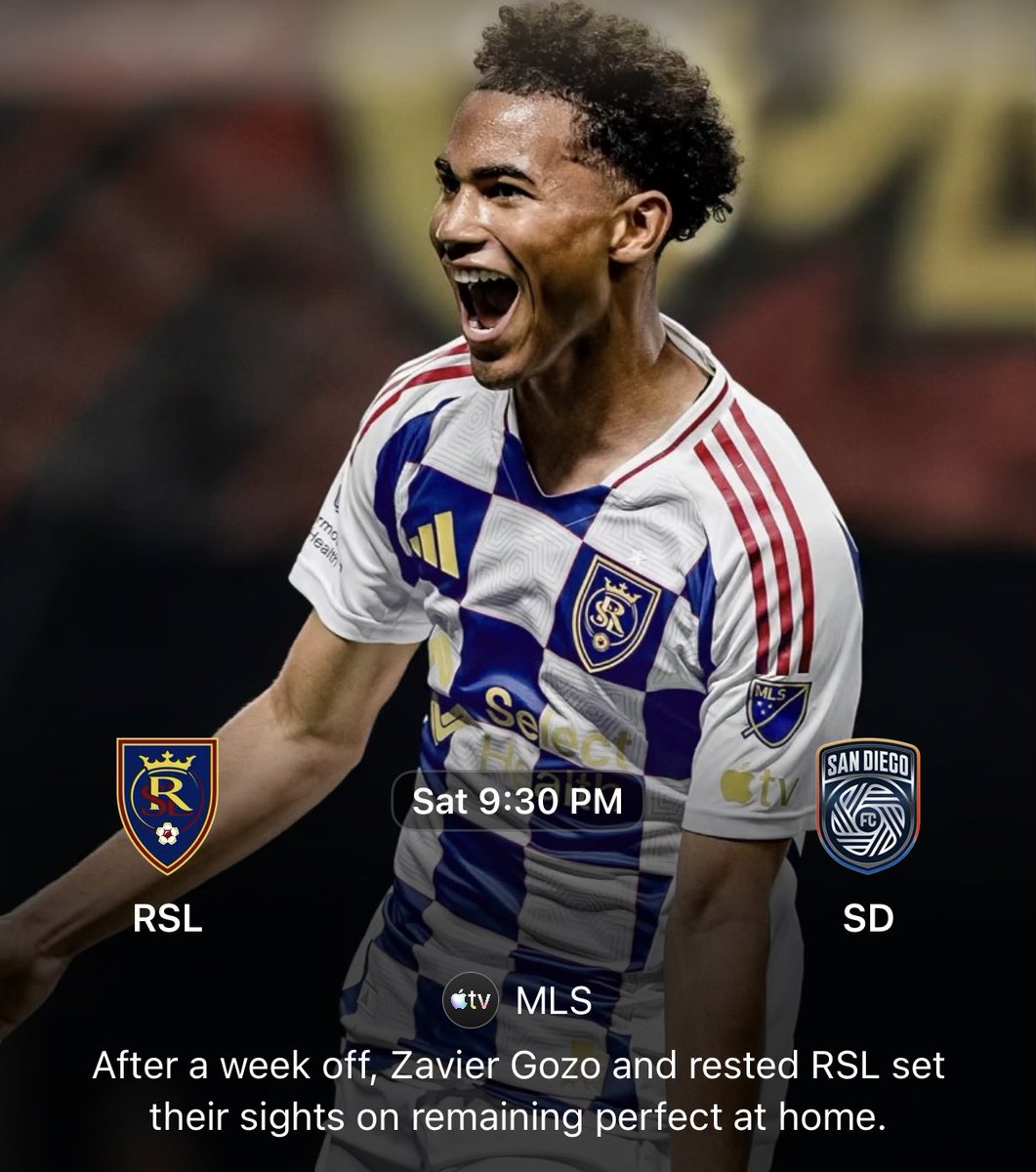Budweisered4's tweet image. After a week off, Zavier Gozo &amp;amp; rested @realsaltlake set their sights on remaining perfect at home as they take on @sandiegofc Catch all the action of #MLS all season long via #AppleTV