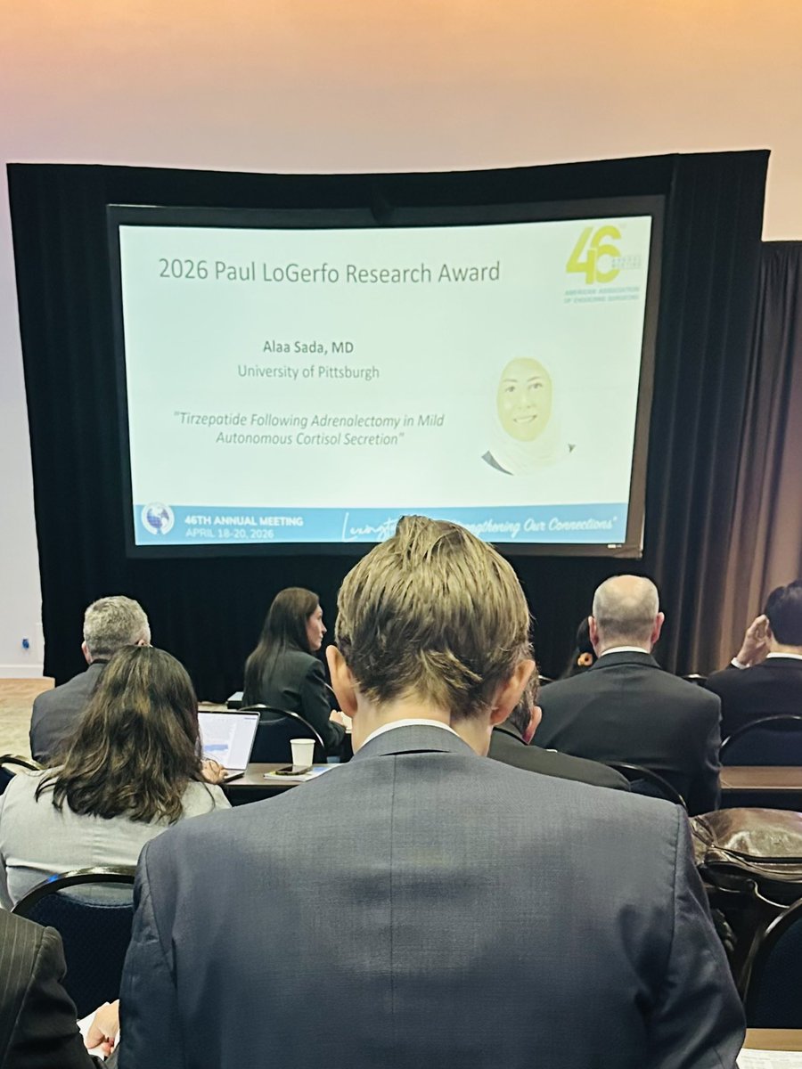 AAbdusada's tweet photo. Great first day @TheAAES, discussed MACS and adrenal surgery with an outstanding group, became a full member, and received the LoGerfo Award. Grateful to my team, family, and patients. @PittSurgery @PittEndoSurg @UPittEndo @UPMC https://t.co/5Kiv7hCR5r