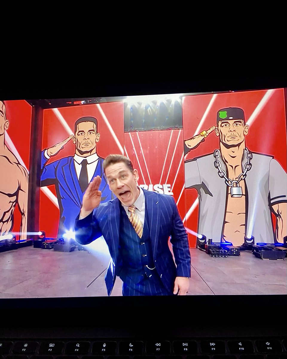 X7130X's tweet photo. John Cena returns!!! 👌👌👌

The GOAT has returned! What a way to kick off WrestleMania - Cena hosting the grandest, biggest and most prestigious event of them all!

#johncena #wwe #wrestlemania #hype https://t.co/zJSGMV9egF