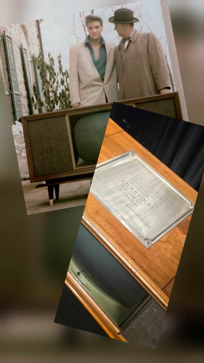 ChrisRaff7's tweet image. RCA presented Elvis with this Television for selling 50,000,000 records.  I dont think it was High-Def  😆 😂 😅 #Elvis #Graceland #TV #History