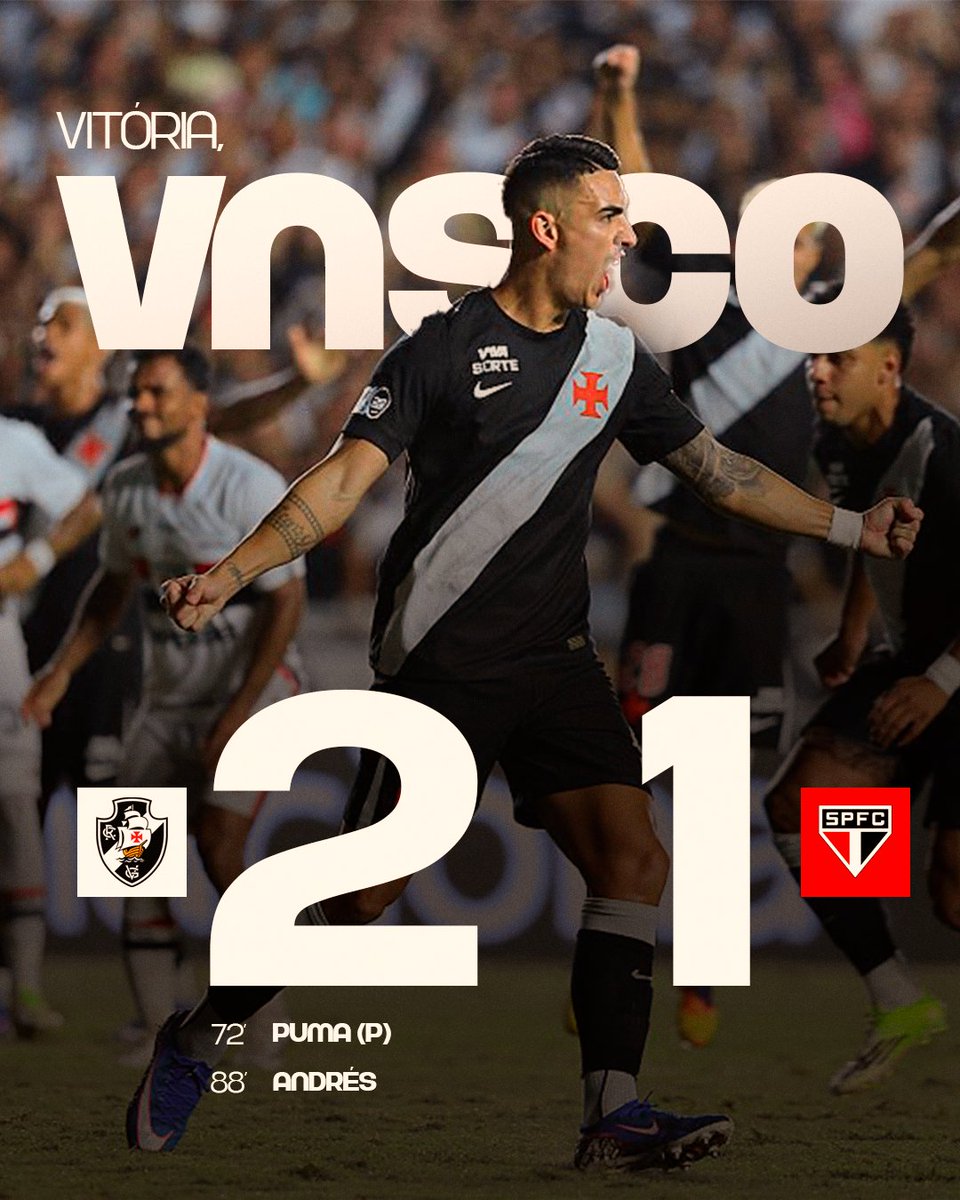 VITÓRIA, VASCO!!!!

VASCO 2-1 SÃO PAULO

💢💢💢
