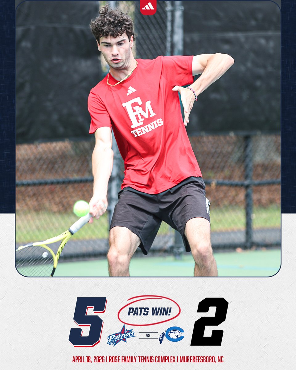 FMUSports's tweet image. 𝗣𝗔𝗧𝗦 𝗪𝗜𝗡! 🎾

FMU Women's Tennis secured a share of East Division crown after going 7-1 in divisional play!

Patriot Men's Tennis finishes second in the East with a 6-2 record.

Tournament seeding will be decided this evening.

#SwampEm #GoPatsGo