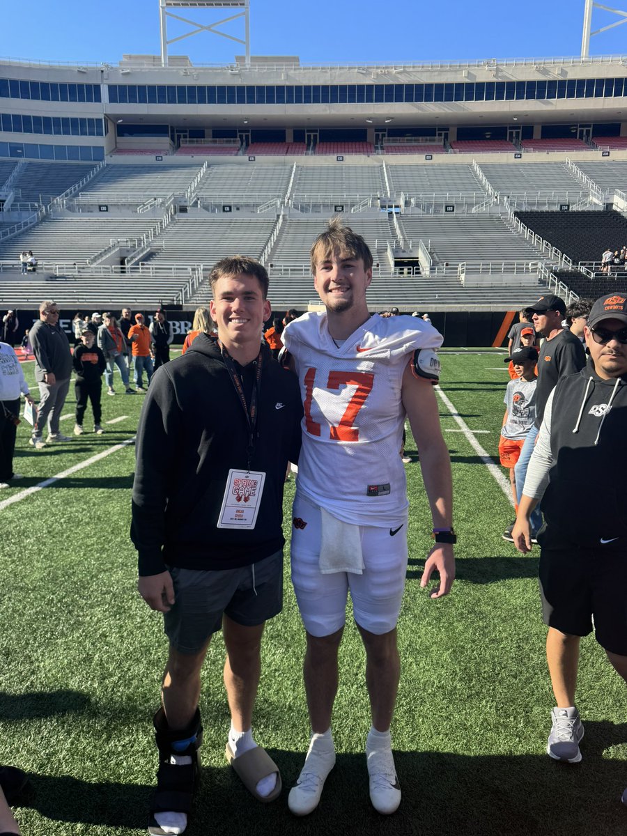SpeerKaleb1818's tweet photo. I had a great time at OSU’s spring game today! I thankful for the opportunity to meet the coach’s and watch the game.
@__CoachMorris @DrewMestemaker @CoachWhiteDB1 @806hsscmedia @PressPassSports @KaleSteed @BenjaminGolan @PrepRedzoneTX @KyleMorgan_XOS @ScottRapp17 @CoachWinings @Coach_Brophy @WesDr8ke