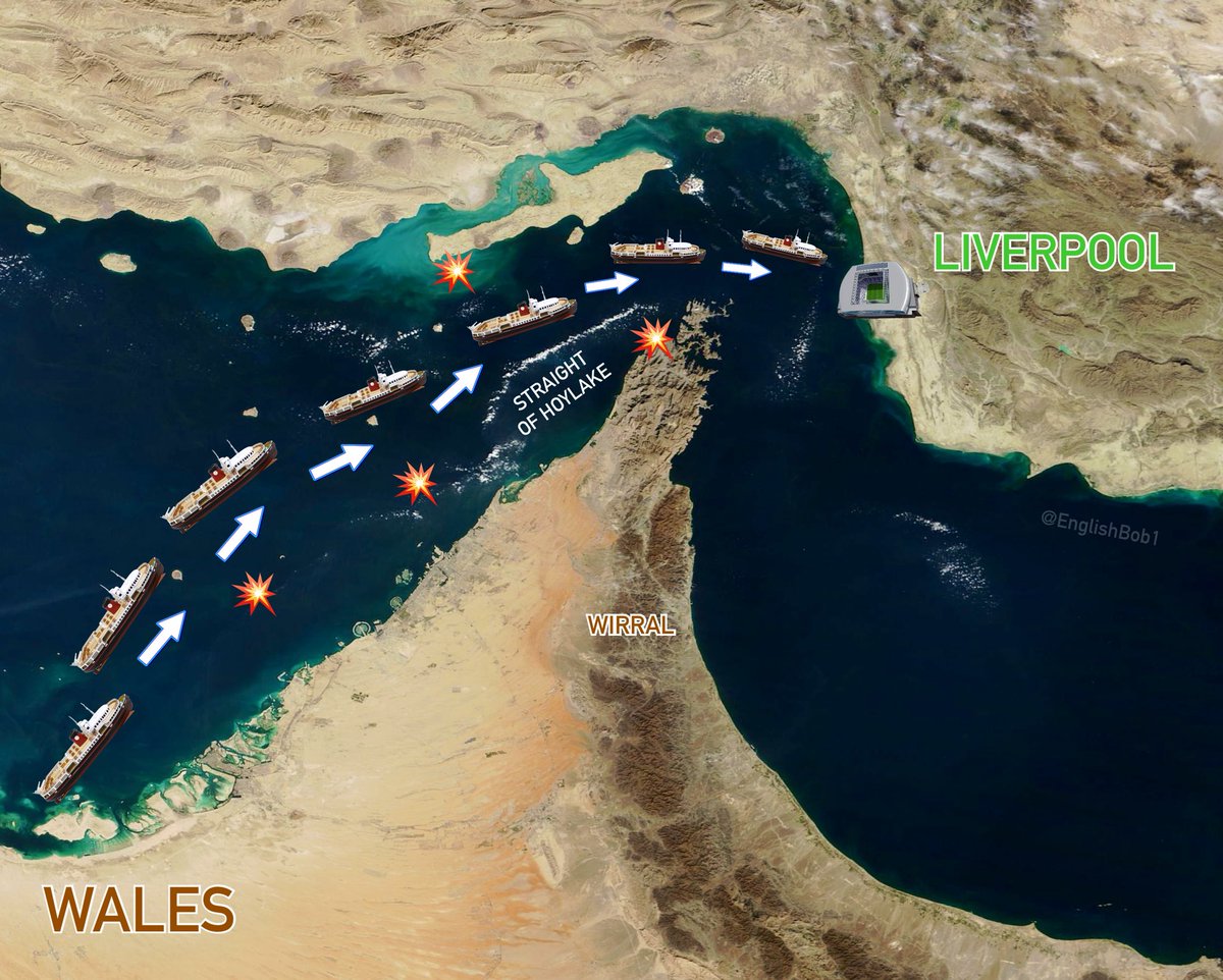 EnglishBob1's tweet image. Everton fans journey to the game tomorrow going through the Straight of Hoylake. #EFC #LFC #EveLiv 😅