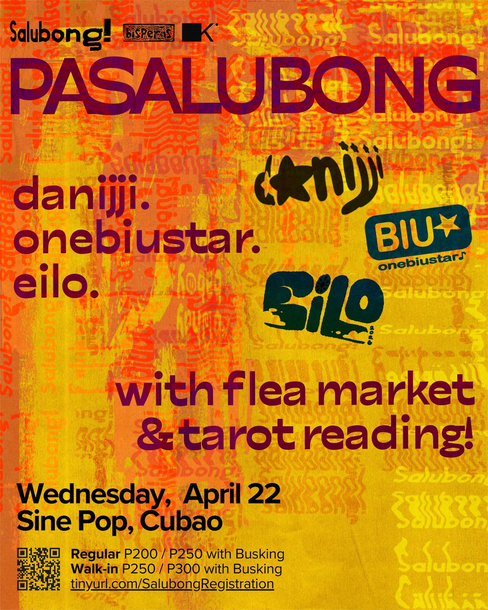 bisperaskolek's tweet photo. Hindi lang pelikula at tugtugan ang naghihintay sa’yo sa Salubong! 👀✨

May latagan from local artists, tarot reading, at ukay finds din para kumpleto ang experience! Tara na’t siguradong may perfect na pasalubong para sa sarili mo o para sa iba.🎬🔮🛍️ https://t.co/jc1BLd3R47