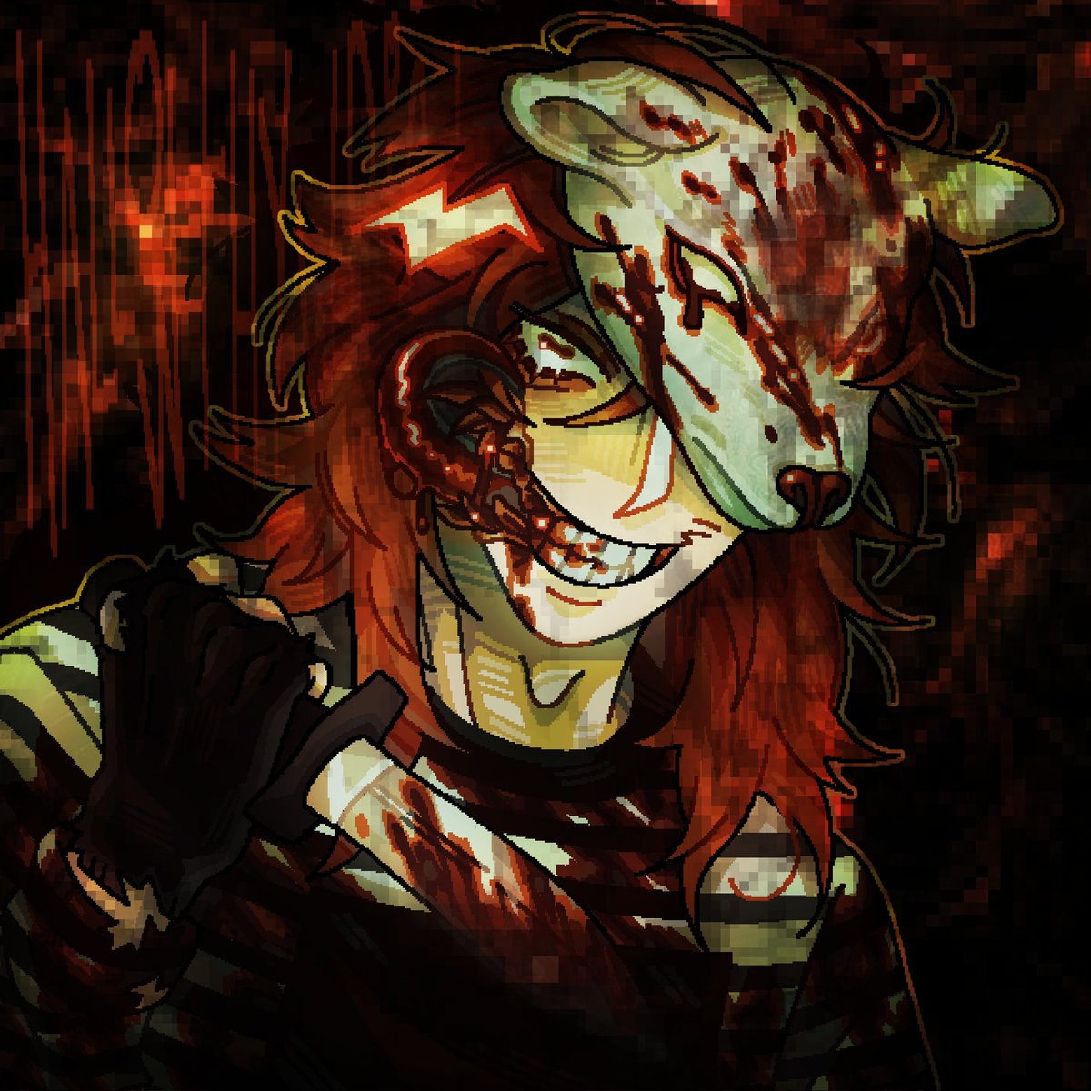 SLSHPILE's tweet photo. gore + body horror //
seasonal artblock is over n im locking in on comms.. lil personal piece to warm up 💆‍♂️
#rejectedreyna #craigscissorhands #fanart #ibispaint https://t.co/eX2asgvaN6