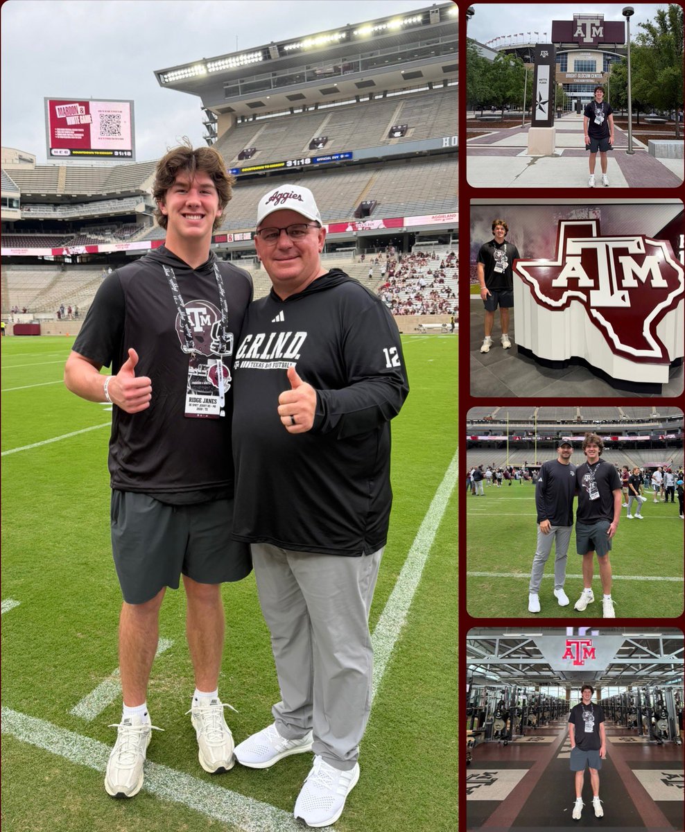 RidgeJanes's tweet photo. Thank you @CoachMikeElko @CoachDerekShay @CMarquardtTAMU &amp; @AggieFootball for a great day on campus! @AggiesToday @TorresKannon @JosephAHastings @FbAggieRecruits @CarterKarels @JHMerrittJr @CoachPoe1914 @DeSmetFB @JPRockMO https://t.co/7fSvAt9PJn