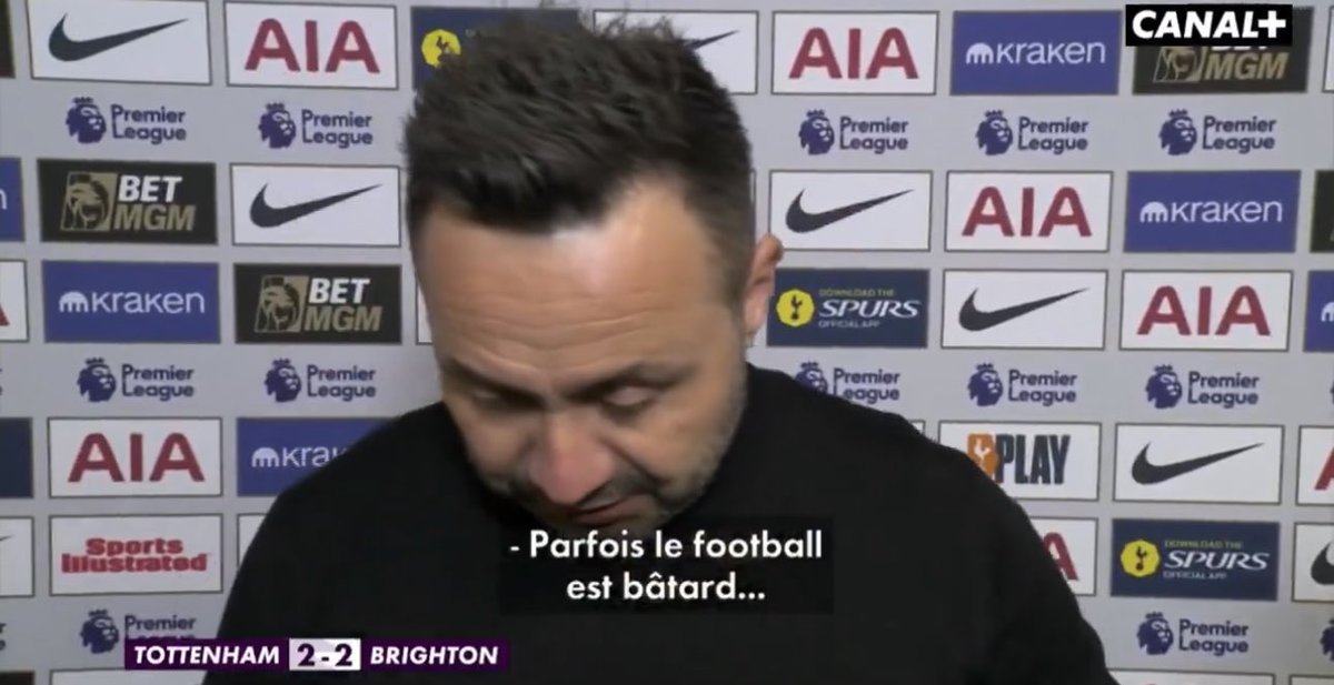 TransferMarkket's tweet photo. 🚨🚨🚨🚨دي زيربي عن التعادل مع برايتون: 

"احيانًا تكون كرة القدم بنت حرام." ���😬😬 https://t.co/kvVHblpOQ0