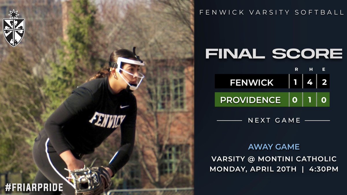 FriarSoftball's tweet image. Friars earn their third conference win this morning. Locked in from start to finish🙌🏽. One hit allowed. Nice showing, ladies. Back to work👊🏽. #FriarPride #NiceWork #TeamFirst @FenwickAD 

S. Kateeb: 1-3, RBI, SB; ⭕️7 IP, 1 H, 0 R, 0 ER, 2 BB, 9 Ks
A. Purta: 2-3
S. Leonardi: 1-2,